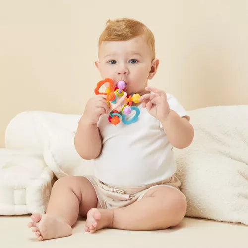 Brinquedo De Bebe Mordedor Sensorial Silicone Chocalho Buba