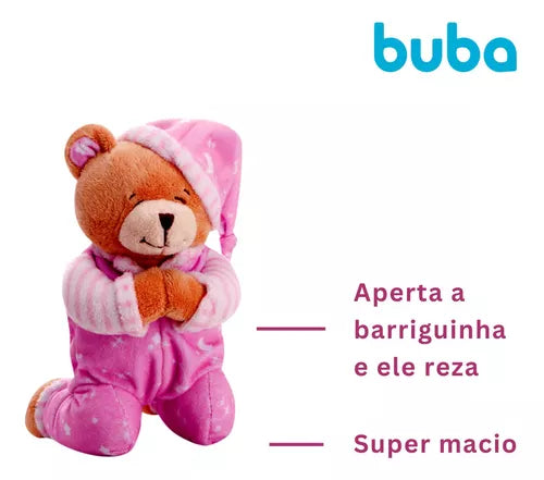 Ursinho Que Reza Rosa Urso De Pelucia Hipoalergênico Buba