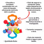 Brinquedo De Bebe Mordedor Sensorial Silicone Chocalho Buba