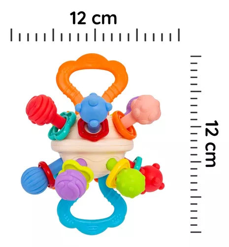 Brinquedo De Bebe Mordedor Sensorial Silicone Chocalho Buba