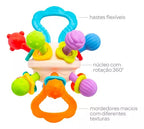 Brinquedo De Bebe Mordedor Sensorial Silicone Chocalho Buba