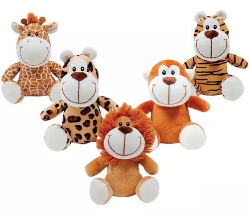 Kit Pelúcia Turminha Safari 3m+ Buba Antialérgico 5 Animais