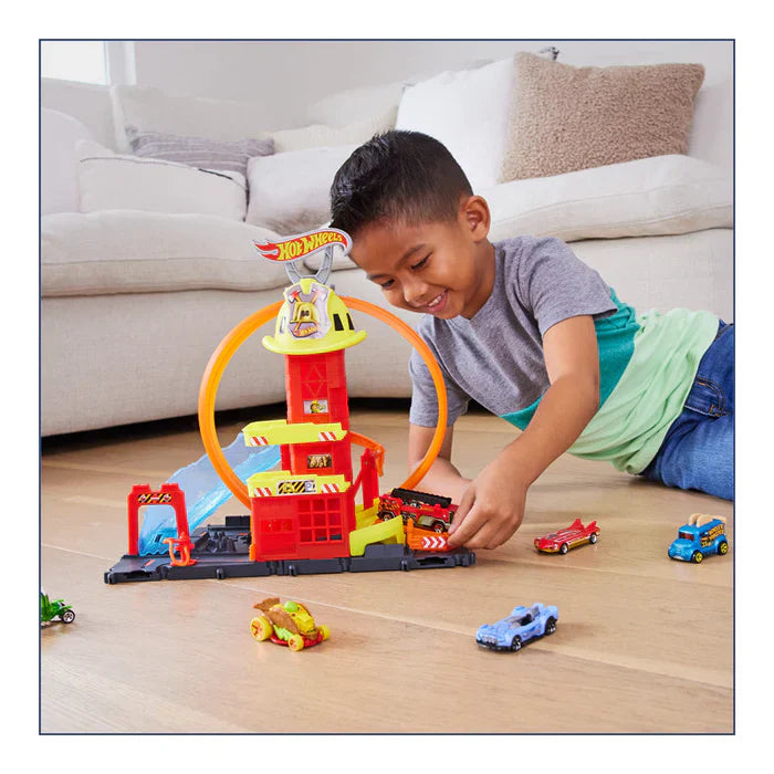 Hot Wheels City Super Loop Corpo de Bombeiros