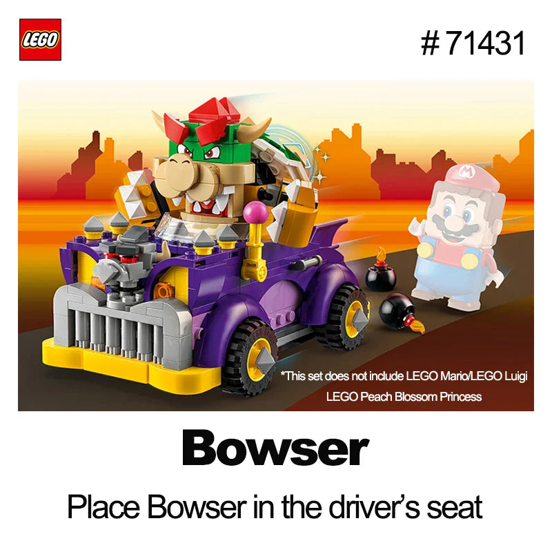 Lego Super Mario Conjunto de expansão do Muscle Car de Bowser 458 peças