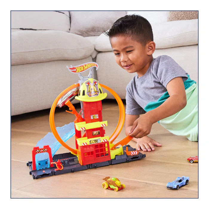 Hot Wheels City Super Loop Corpo de Bombeiros