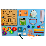 Painel Sensorial de Atividades Educativas 50x80cm Azul