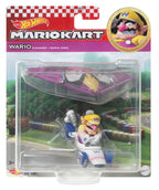 Hot Wheels Mario Kart Veículo de Brinquedo Waluigi B-Dasher com Wario Wing