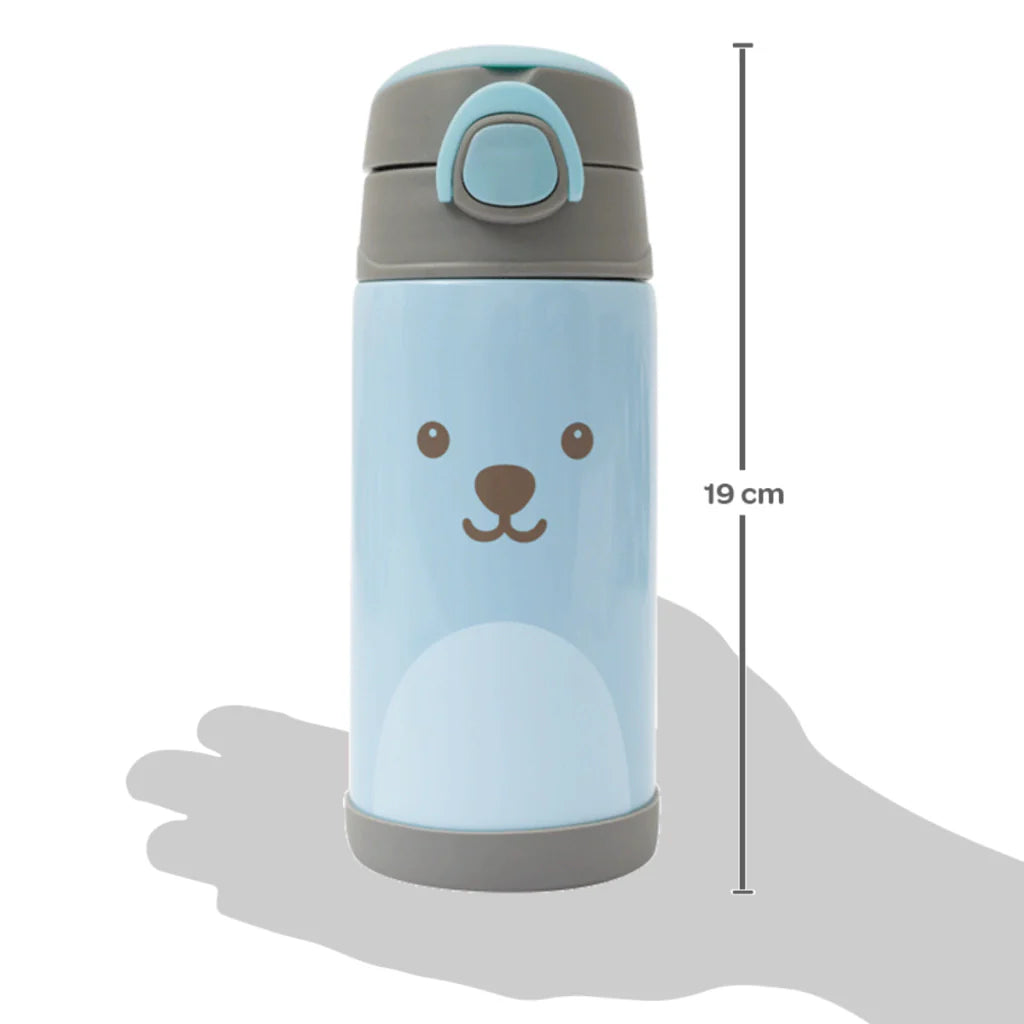 Kit Garrafa Pote Térmico Com Talher Gumy Infantil Inox Buba