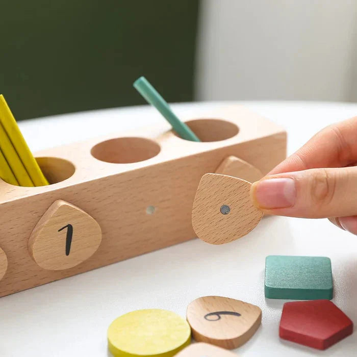 Brinquedo Matemático Montessori Varas e Formas para Aprendizagem Precoce