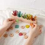 Brinquedo Matemático Montessori Varas e Formas para Aprendizagem Precoce