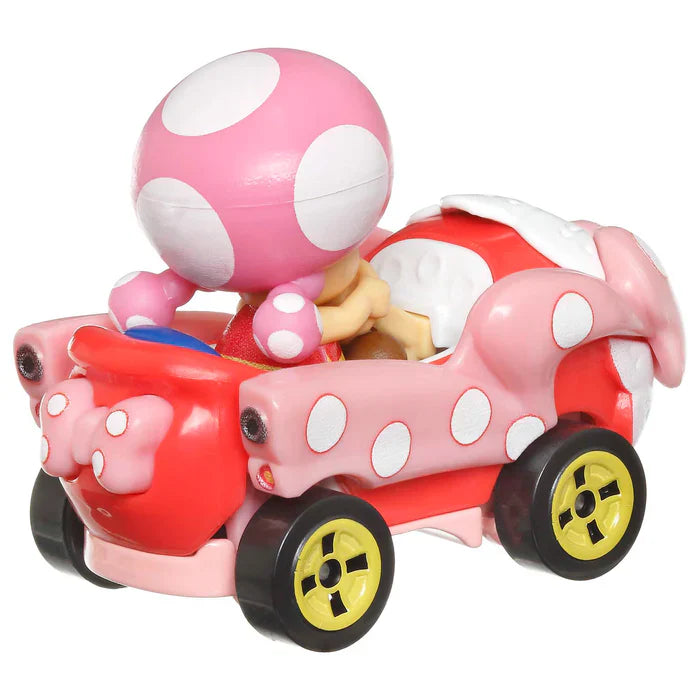 Hot Wheels Mario Kart Veículo de Brinquedo Toadette Birthday Girl