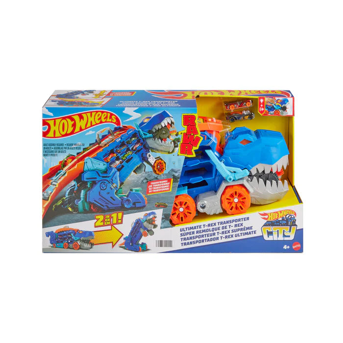 Hot Wheels City Pista de Brinquedo Super Reboque de T-Rex