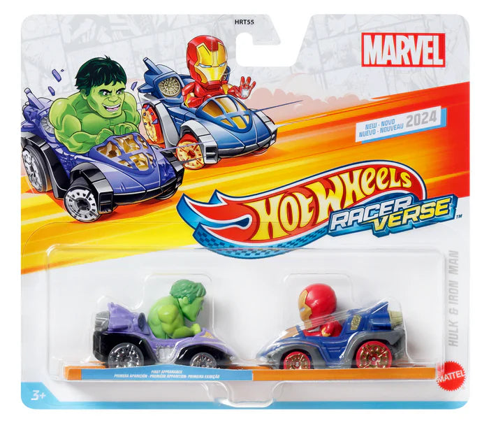 Hot Wheels RacerVerse Veículo de Brinquedo Iron Man e Hulk