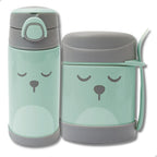 Kit Garrafa Pote Térmico Com Talher Gumy Infantil Inox Buba