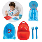 Kit Refeição com Talher Tampa e Divisória Foguete Azul Buba