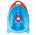 Kit Refeição com Talher Tampa e Divisória Foguete Azul Buba