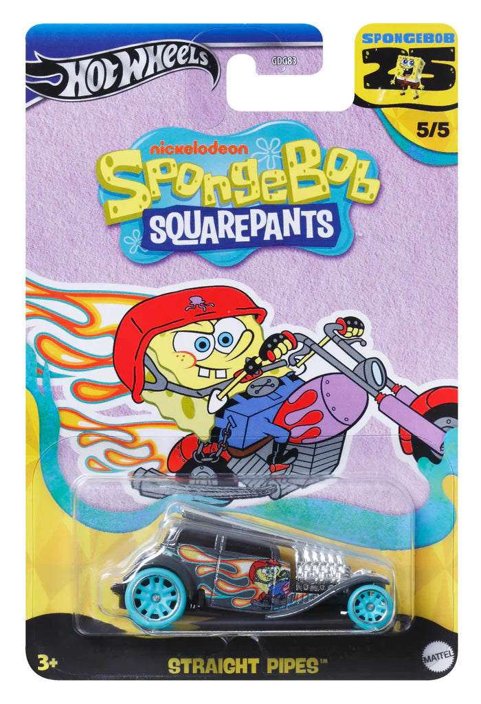 Hot Wheels Mattel Bob Esponja Calça Quadrada 5/5 Straight Pipes