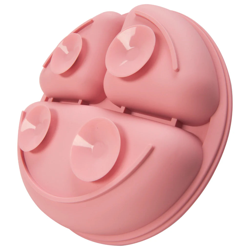 Kit Refeição Introdução Alimentar Prato Com Divisórias Ventosa Talheres Silicone Buba
