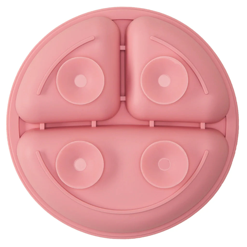 Kit Refeição Introdução Alimentar Prato Com Divisórias Ventosa Talheres Silicone Buba