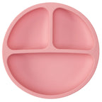 Kit Refeição Introdução Alimentar Prato Com Divisórias Ventosa Talheres Silicone Buba