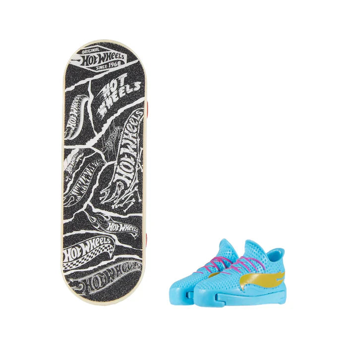 Hot Wheels Skate de Dedo Brinquedo Skateboard SKULLY MAN™ com Tênis