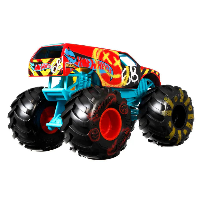 Hot Wheels Monster Trucks Veículo de Brinquedo Town Hauler Demo Derby Escala 1:24