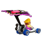 Hot Wheels Mario Kart Veículo de Brinquedo Waluigi B-Dasher com Wario Wing