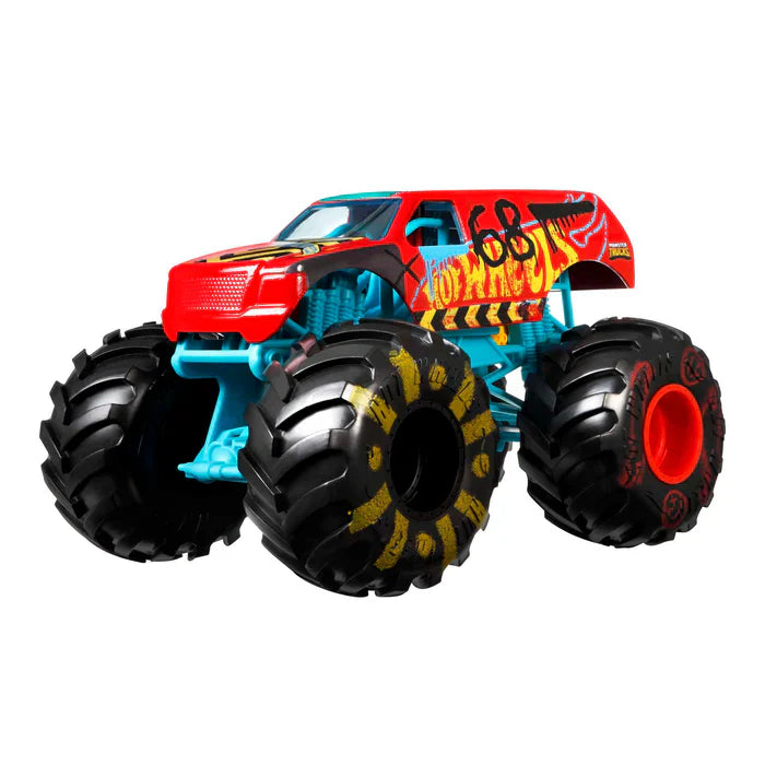 Hot Wheels Monster Trucks Veículo de Brinquedo Town Hauler Demo Derby Escala 1:24