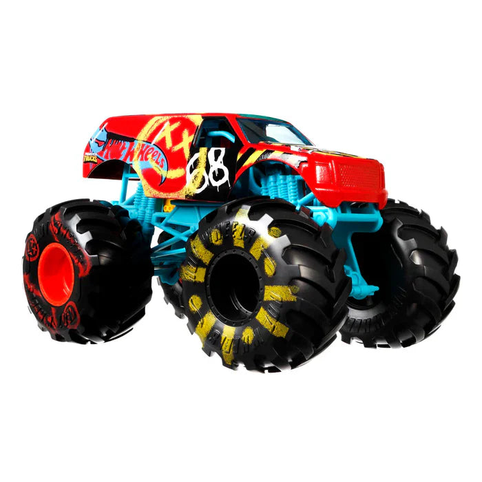 Hot Wheels Monster Trucks Veículo de Brinquedo Town Hauler Demo Derby Escala 1:24