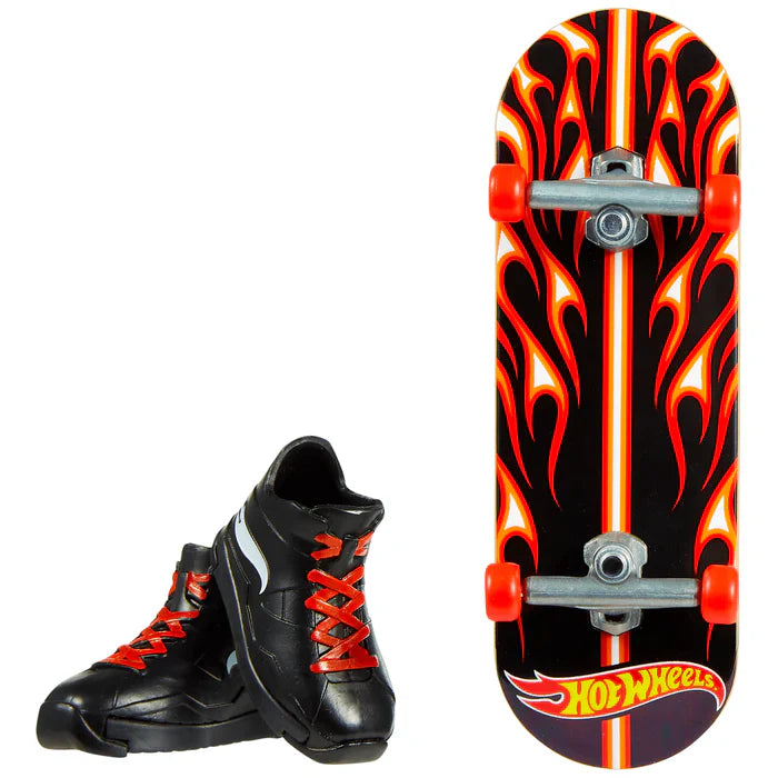 Hot Wheels Skate de Dedo Brinquedo Skateboard HALL OF FLAME™ com Tênis